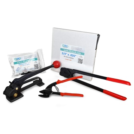 Idl Packaging 3/4" Basic Steel Strapping Kit, 300 Ft. Tensioner/Sealer/Cutter B.SSK.34.300